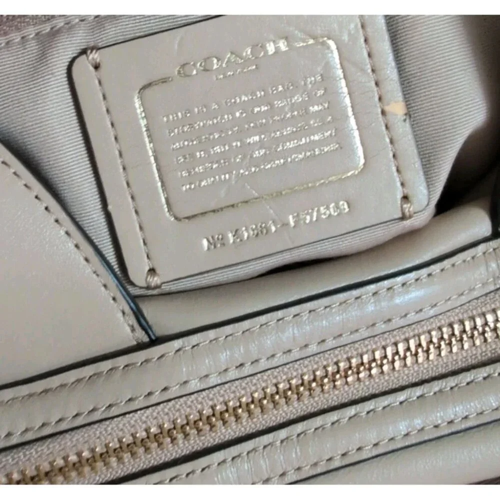 Coach‎ Leather Snakeskin Patchwork Lexy Shoulder Bag Beechwood Beige - New